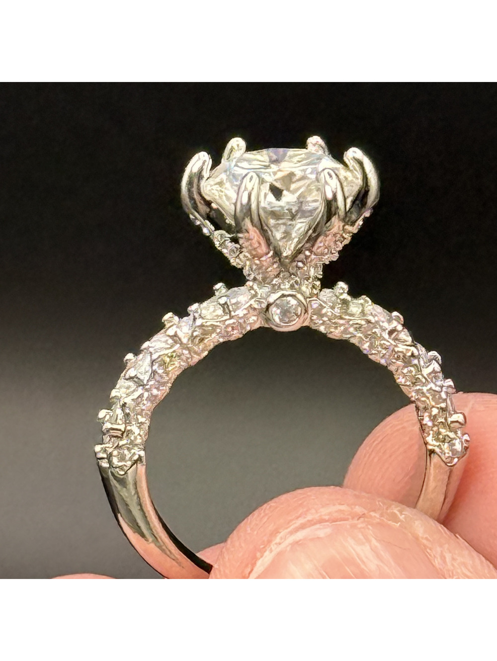candy+clover 3 ct Moissanite Silver Plated Ring Size 6